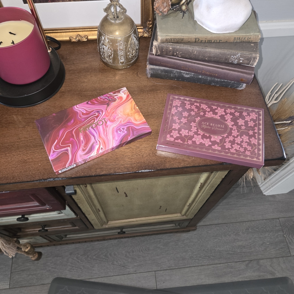 ACE Beauté Pink Floral Eyeshadow Palette & Marbled Pink Palette